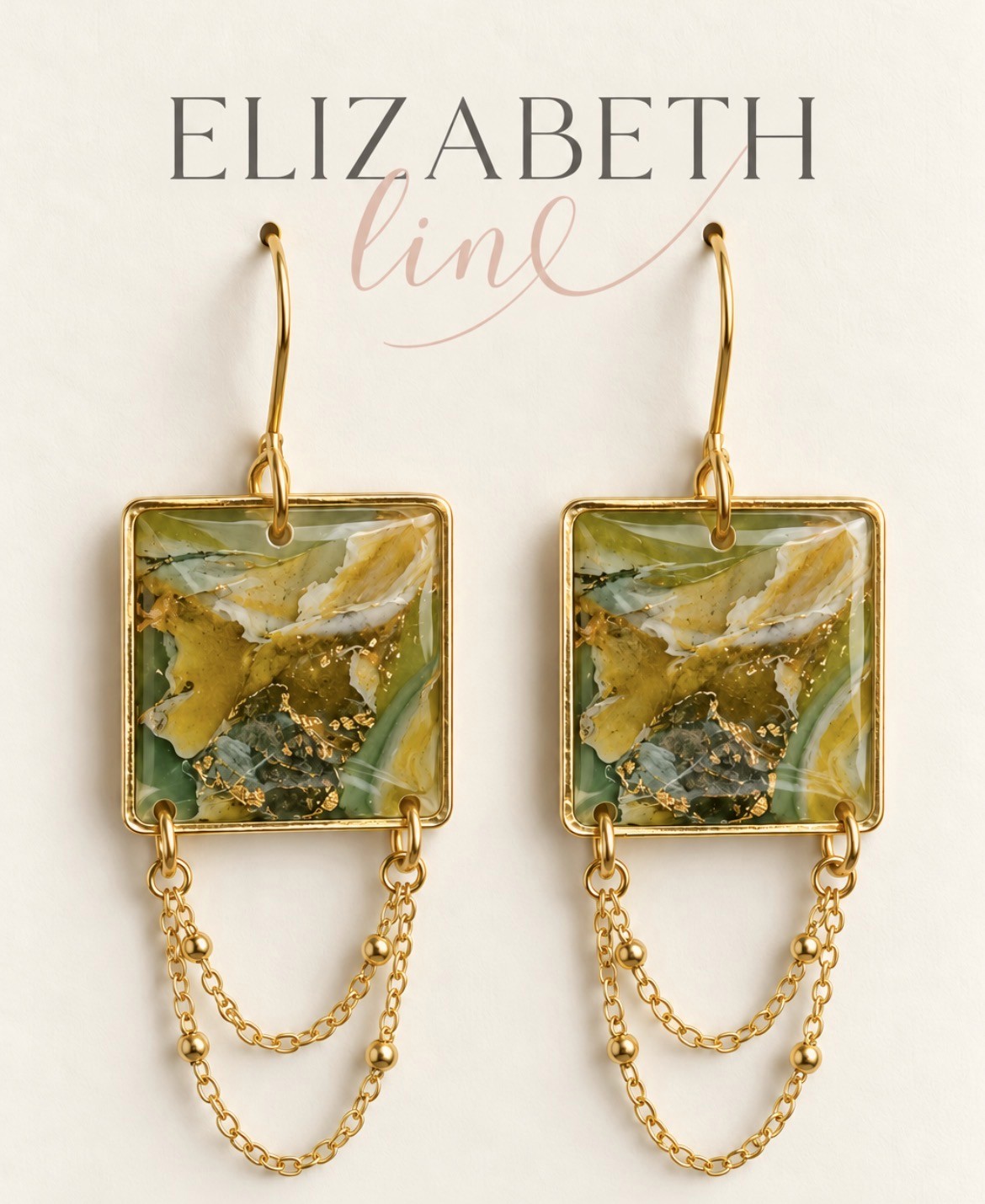 Olive Gold Chain Square