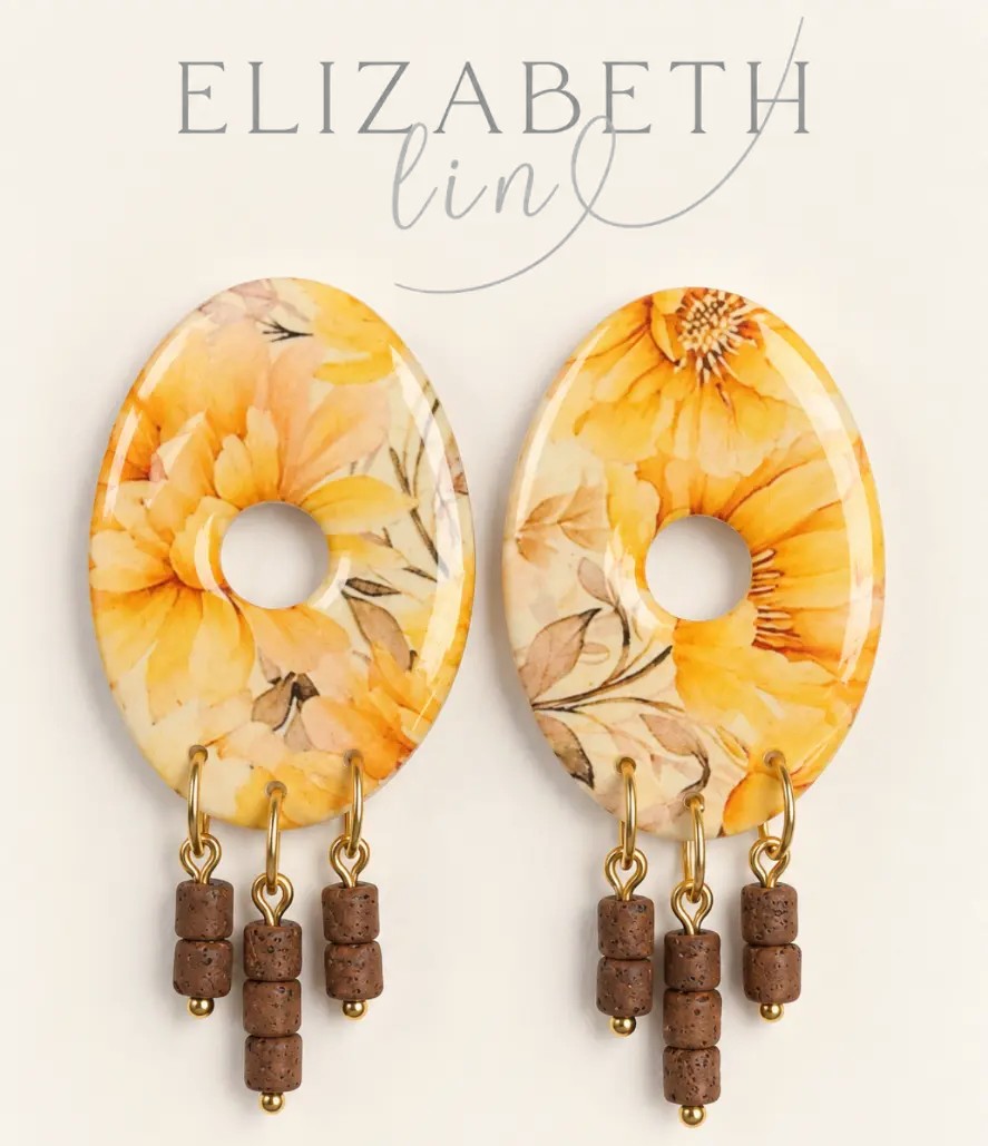 Yellow Blossom Bead Oval