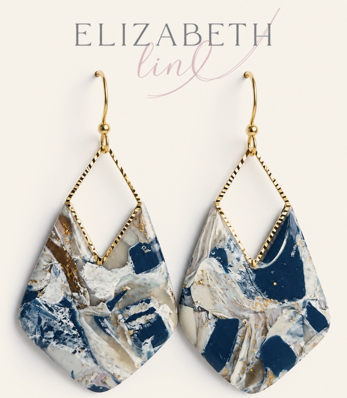 Navy Marble Diamond