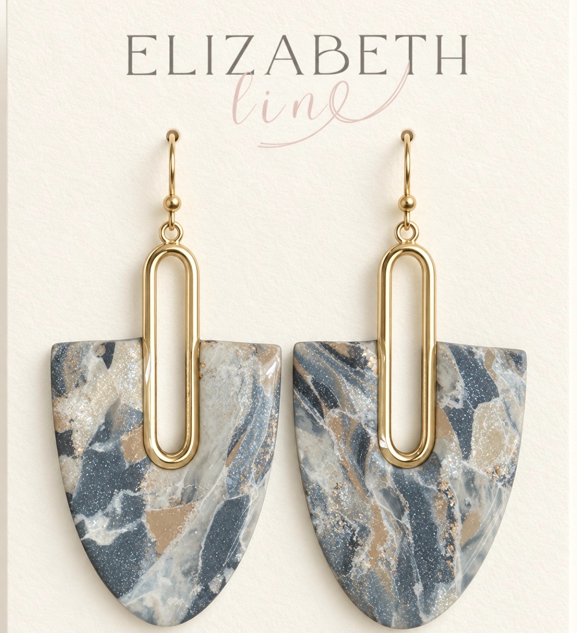 Navy Marble Shield Link