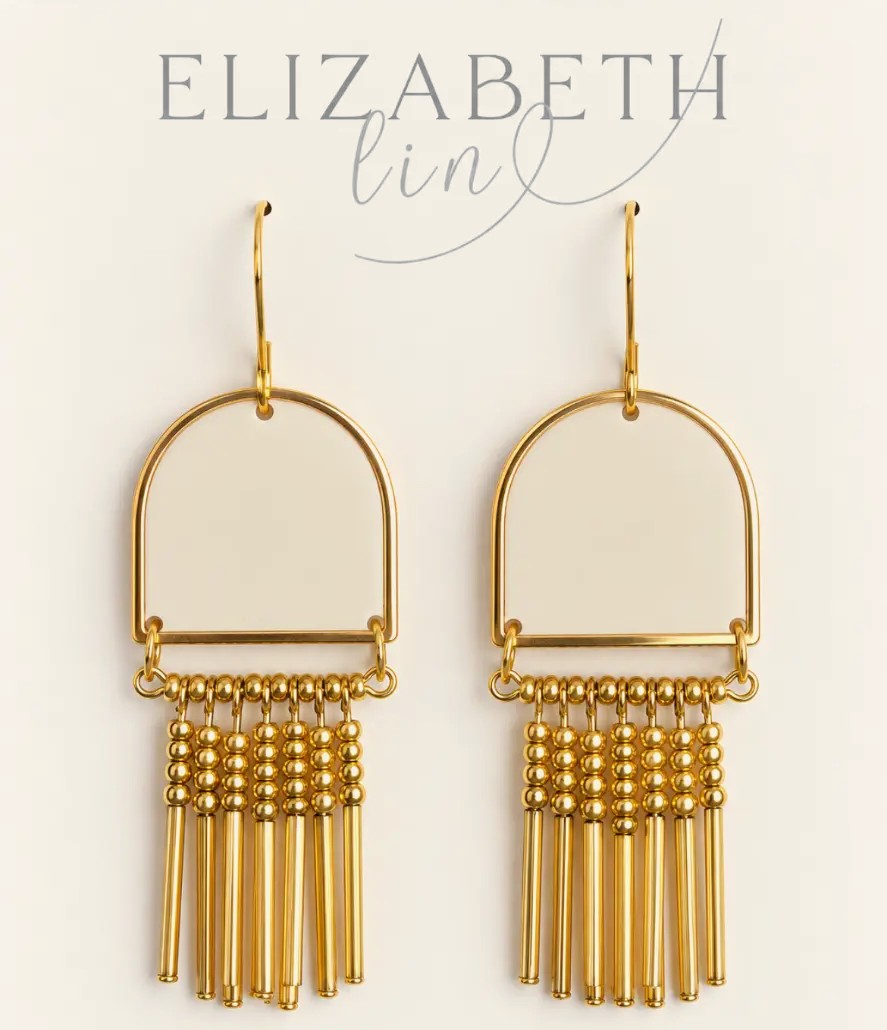 Ivory Gold Fringe Arch