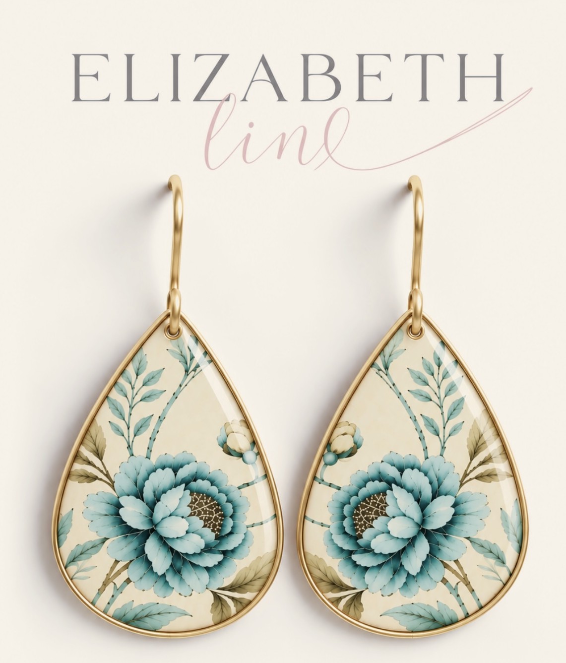 Turquoise Peony Teardrop