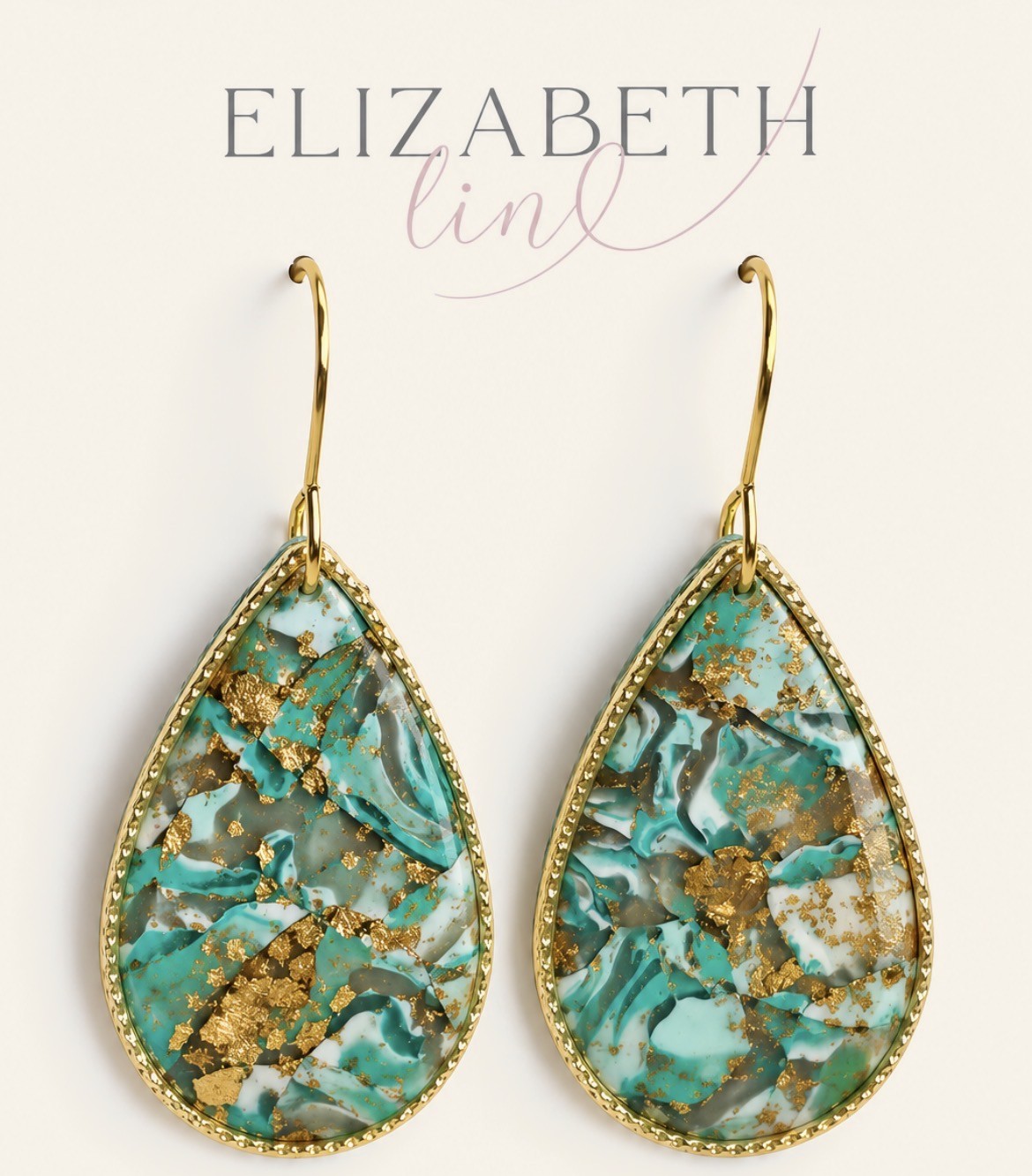 Turquoise Gold Drop